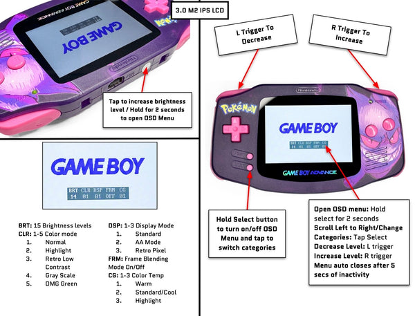 Game Boy Advance 3.0 M2 IPS UV Premium Console