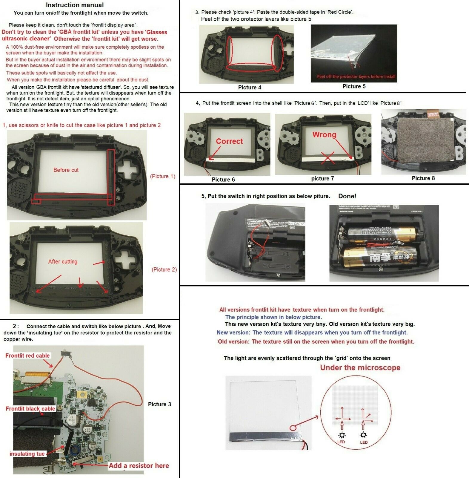 Game Boy Advance Frontlight V2