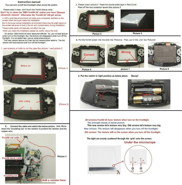 Game Boy Advance Frontlight V2