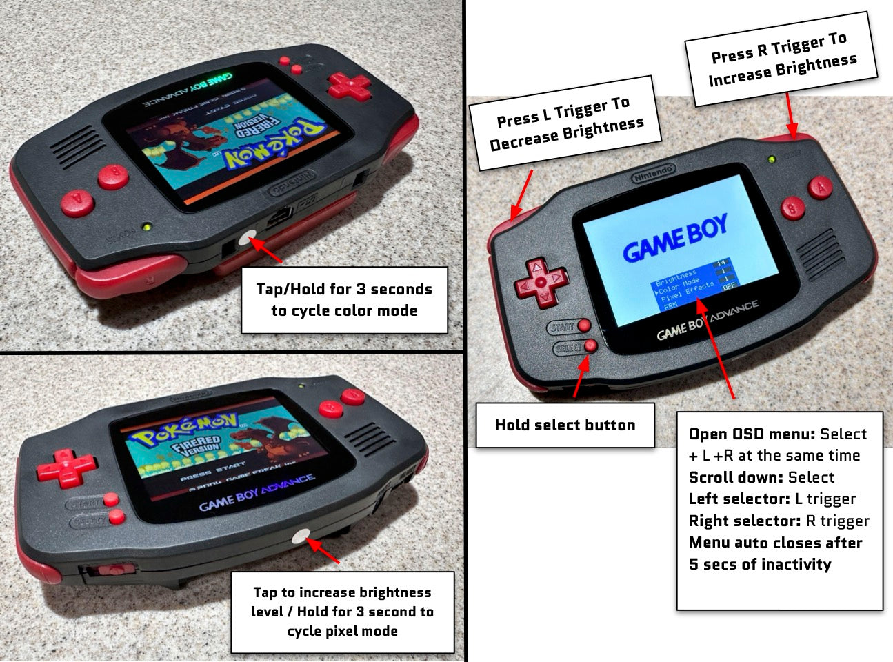 Game Boy Advance V5 IPS Full Mod Kit