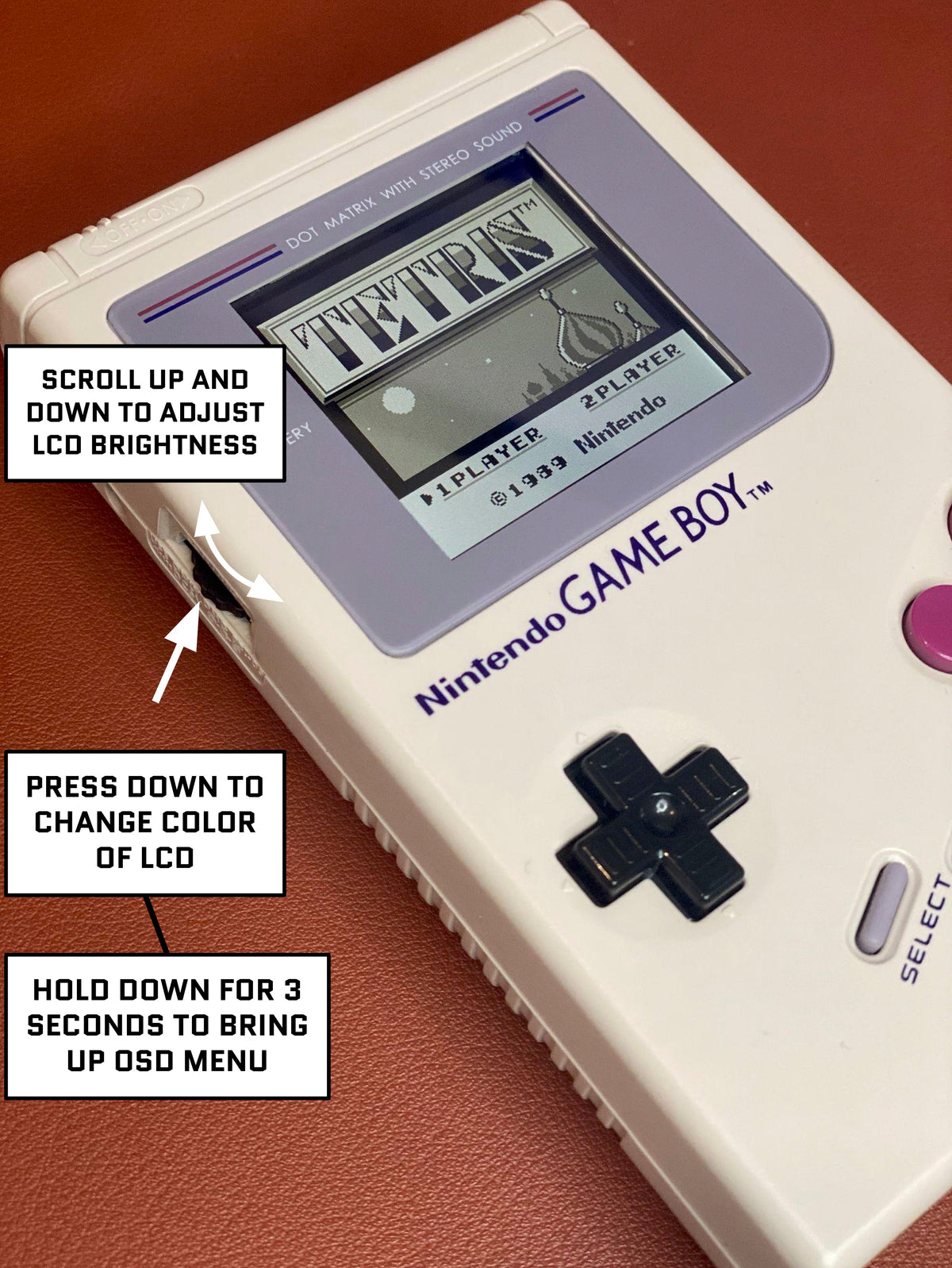 Game Boy Original DMG V5 PRO IPS Full Mod Kit